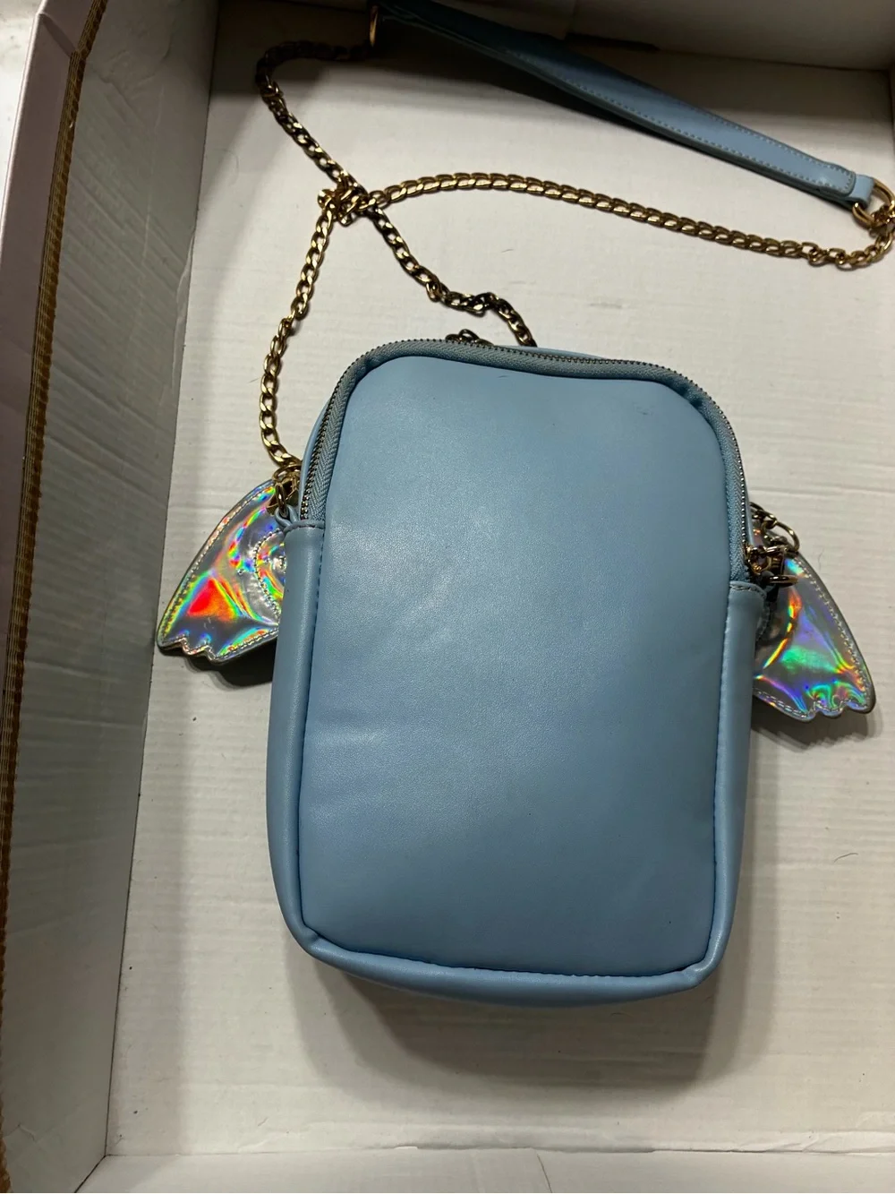 Blue 'Game Over' Winged Crossbody Bag - Fashion Gaming Purse